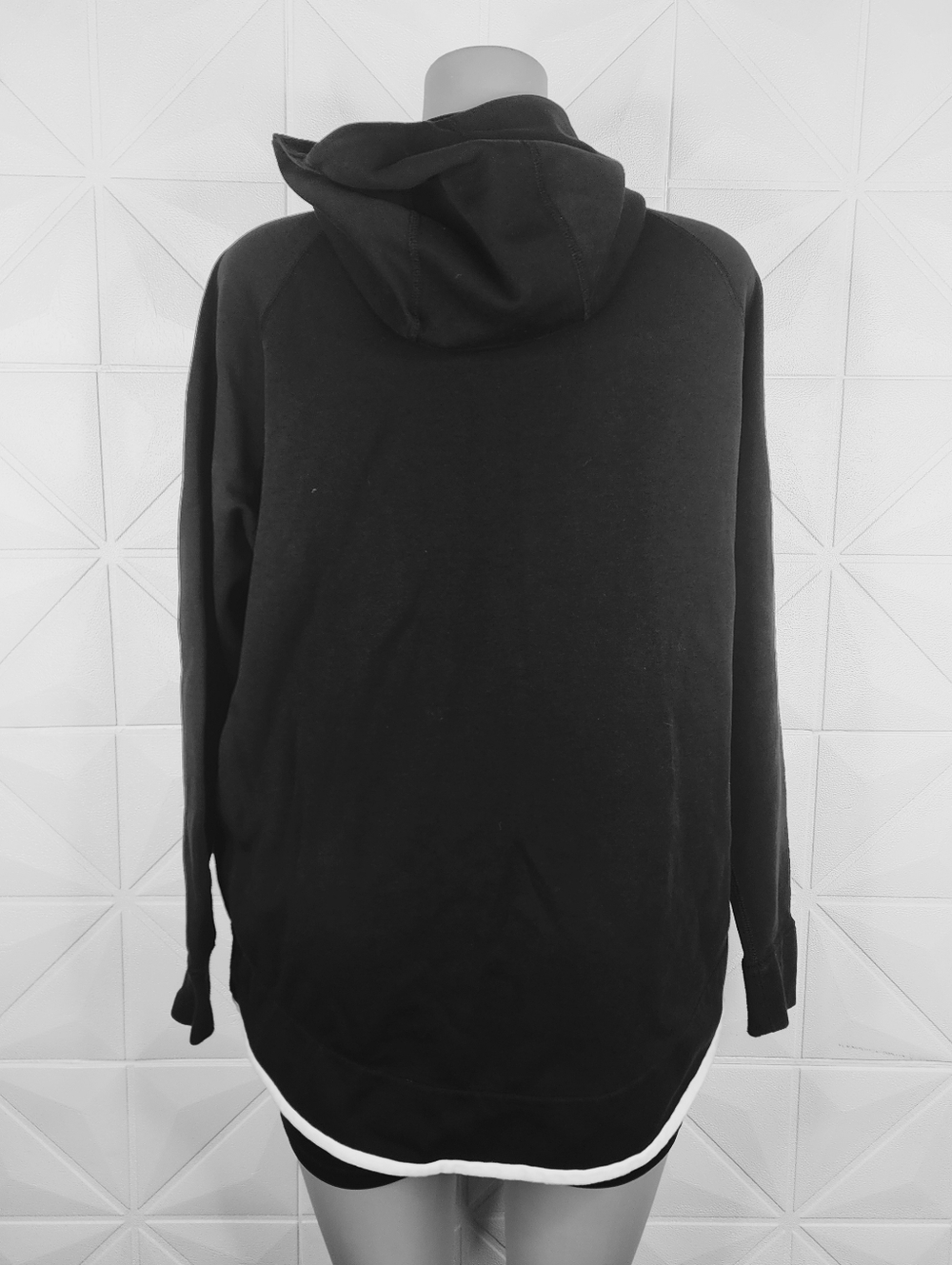 Nike Black Full-Zip Hoodie with White Trim - Picture 4 of 7